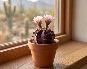 Gymnocalycium Pflanzii | Blue Crown Chin Cactus | Pink Flower Cactus