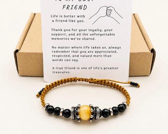 Best Friend Gift Bracelet for Men, Friendship Bracelet, Meaningful Gift for Best Friend, Adjustable Beaded Bracelet