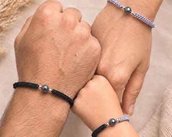 Connected Family Bracelets, Matching Family Jewelry, Long Distance Family Gift