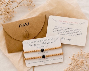 Mother Daughter Gift, Mommy and Me Bracelet Set, Adjustable Jewelry for Mom and Daughter