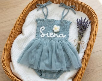 Personalized Baby Tutu Dress, Custom Name Romper, First Birthday Outfit Girl, Cake Smash Outfit, Baby Girl Tutu Skirt,