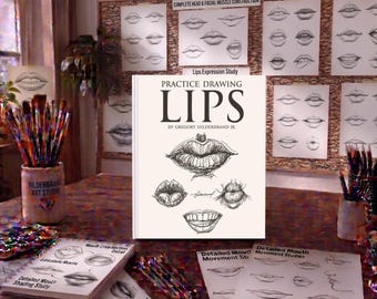 Practice Drawing Lips, Easy Lip Drawing Book, Anatomy Sketching Workbook, Learn Lip Drawing, Drawing Exercises