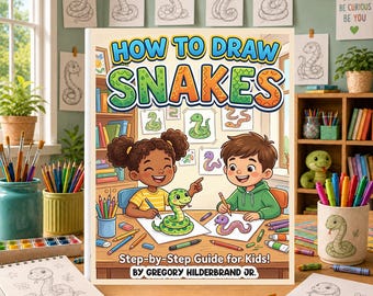 How to Draw Snakes, Easy Snake Drawing Book, Reptile Sketching Workbook, Learn Snake Drawing, Drawing Exercises