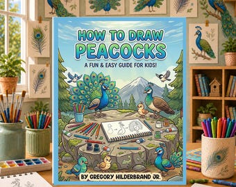 How to Draw Peacocks, Easy Peacock Drawing Book, Bird Sketching Workbook, Learn Peacock Drawing, Drawing Exercises