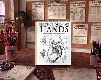 Practice Drawing Hands, Easy Hand Drawing Book, Anatomy Sketching Workbook, Learn Hand Drawing, Drawing Exercises