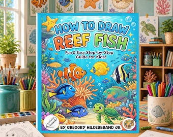 How to Draw Reef Fish, Easy Fish Drawing Book, Marine Life Sketching Workbook, Learn Fish Drawing, Drawing Exercises