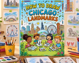 How to Draw Chicago Landmarks, Easy City Drawing Book, Architecture Sketching Workbook, Learn Landmark Drawing, Drawing Exercises