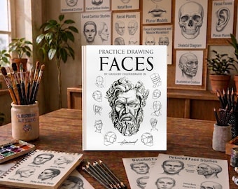 Practice Drawing Faces, Easy Face Drawing Book, Portrait Sketching Workbook, Learn Face Drawing, Drawing Exercises