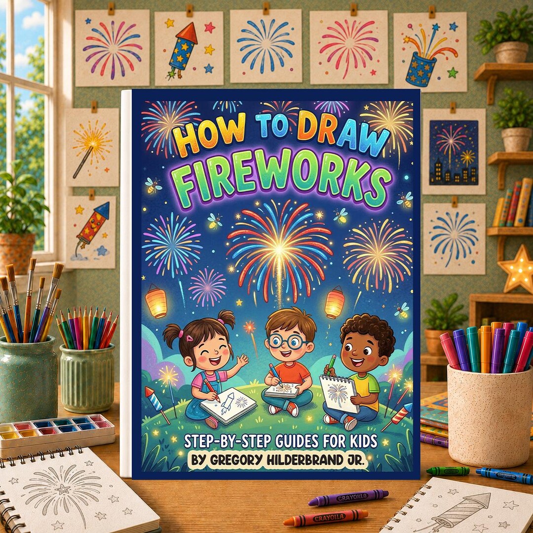 How to Draw Fireworks, Easy Firework Drawing Book, Celebration ...