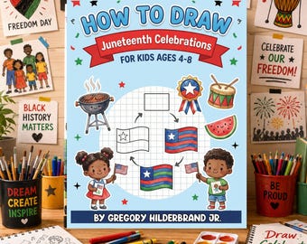 How to Draw Juneteenth Celebrations, Easy Juneteenth Drawing Book, Cultural Sketching Workbook, Learn Holiday Drawing, Drawing Exercises