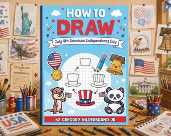 How to Draw July 4th American Independence Day, Easy Independence Day Drawing Book, Patriotic Sketching Workbook, Learn Holiday Drawing