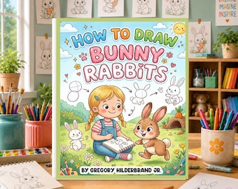 How to Draw Bunny Rabbits, Easy Rabbit Drawing Book, Animal Sketching Workbook, Learn Bunny Drawing, Drawing Exercises
