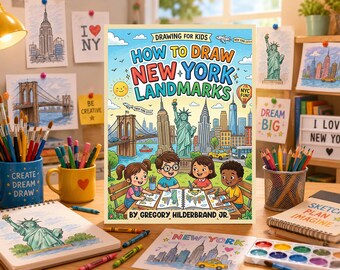 How to Draw New York Landmarks, Easy City Drawing Book, Architecture Sketching Workbook, Learn Landmark Drawing, Drawing Exercises