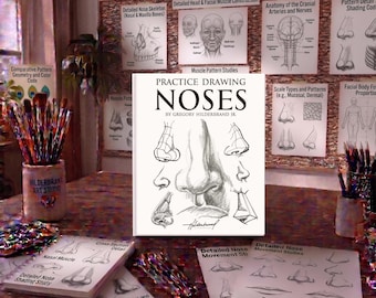 Practice Drawing Nose, Easy Nose Drawing Book, Anatomy Sketching Workbook, Learn Nose Drawing, Drawing Exercises