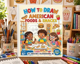 How to Draw American Foods & Snacks, Easy Food Drawing Book, Sketching Workbook, Learn Food Illustration, Drawing Exercises