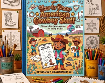 How to Draw American Cowboy Stuff, Easy Cowboy Drawing Book, Western Sketching Workbook, Learn Cowboy Drawing, Drawing Exercises