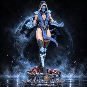 Female Sub Zero Mortal Kombat STL File, 3D Print Figurine