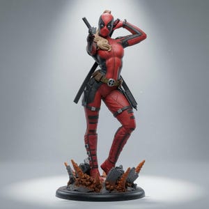 Lady Deadpool Marvel 3D STL File, Figurine for 3D Printing