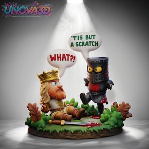 Chibi The Black Knight Monty Python 3D STL File, Cute Figurine for 3D Printing