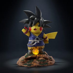 Gochu Goku Pikachu Pokemon STL File, 3D Print Figurine