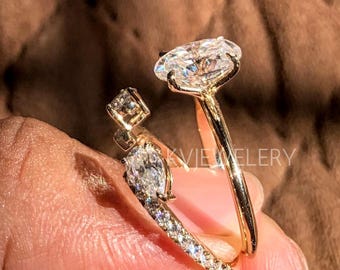Art Deco Wedding Ring Set Antique Vintage Diamond Ring Set Oval Cut Moisssnite Engagement Ring Set Classic Bridal Set Insert Wedding Band