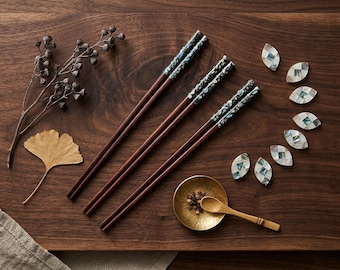 Bacchette da tavola in palissandro fatte a mano, bacchette in legno, posate naturali, regalo per lei