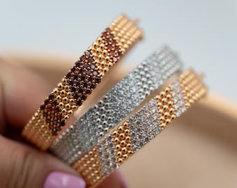 Perlee clover bangle  925 silver 18k gold plated