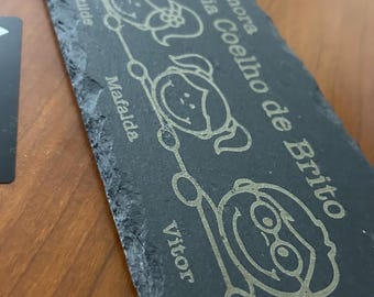 Personalized Family Slate Sign | Custom Laser Engraved Stone Plaque | Housewarming Gift Home Decor
