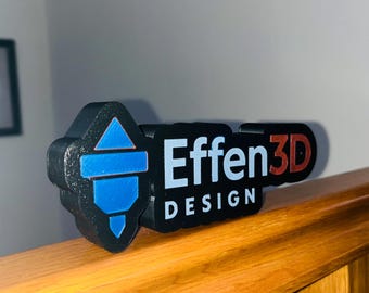 Custom 3D Printed Logo Sign | Business Decor, Lightbox Display, PLA Material