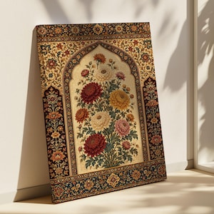 Persian Floral Arch Chrysanthemum Bouquet Tapestry Poster & Canvas MRB18
