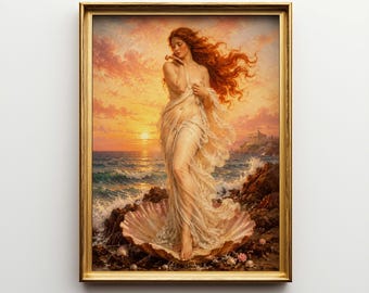 Victorian Aphrodite Poster & Canvas | Greek Goddess Wall Art | Romantic Mythology Bedroom Decor O46EUK