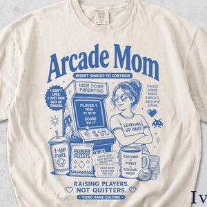 Arcade Mom Shirt | Funny Retro Gamer Tee | Video Game Gift | Unisex Graphic Tee 1K0LFB