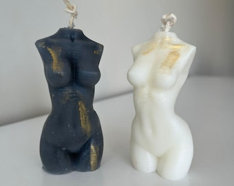 Vela con forma de torso femenino, vela corporal femenina, vela Venus, vela de soja con forma de cuerpo desnudo, velas corporales de cera de soja