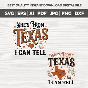Hon är från Texas, jag kan säga SVG PNG, Cowboy SVG, Country Graphic, hon är från Texas Svg, Texas Game Day Shirt, omedelbar nedladdning, Cricut-klippfiler