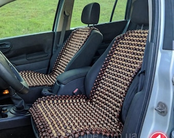 Holz Sitzauflage Auto Massageauflage aus Buchenholz - Autositzbezug, Rückenmassage, Belüftung, ergonomische Sitzauflage