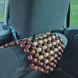 Wooden Car Seat Cover with Massage Beads – Beech Wood Cushion, Breathable Ergonomic Back Support for Driving image 5