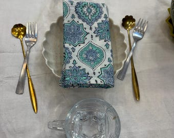 100 % bomullsservetter med blommönster, återanvändbara bordslinnen i shabby chic-stil