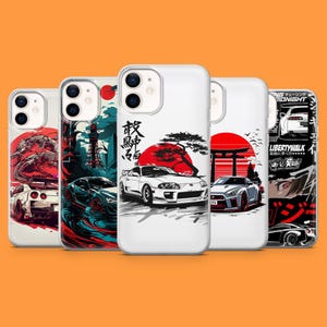 JDM Phone Case Japanese Car Drift Tuning Cover for iPhone 17, 16Pro, 15, 14, 13, 12, Samsung S26, S25, S24, S23, A16, A56, Pixel 10, 9Pro