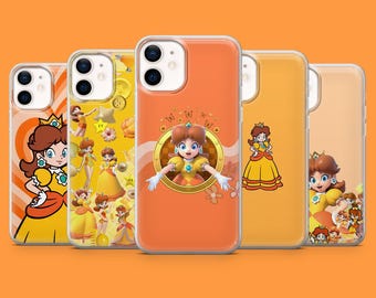 Prinzessin Daisy Handyhülle Mario süße Gaming Cover für iPhone 17, 16Pro, 15, 14, 13, 12, Samsung S26, S25, S24, S23, A16, A56, Pixel 10, 9Pro