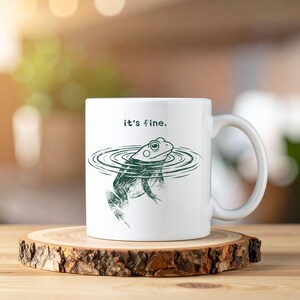Rolig grodmugg Det är fint kaffekopp söt estetisk groda present vintagestil djurmugg sarkastisk humor kopp trendig mememugg presentidé bild 5