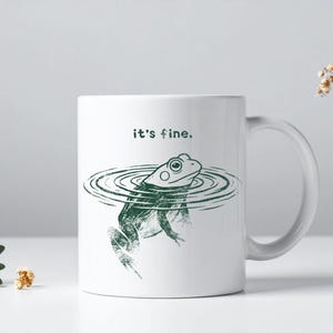 Rolig grodmugg Det är fint kaffekopp söt estetisk groda present vintagestil djurmugg sarkastisk humor kopp trendig mememugg presentidé bild 8