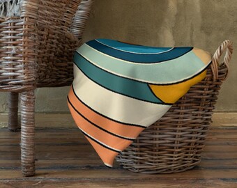 Deken met abstracte geometrische kunst | Retro geometrisch woondecoratie