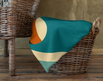 Koc z geometrycznym wzorem | Retro geometryczny wystrój domu