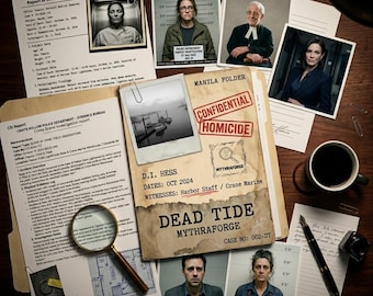 Murder Mystery Case File for Adults Dead Tide: Interactive Cold Case Detective Game Digital Download and Printable PDF, Date night