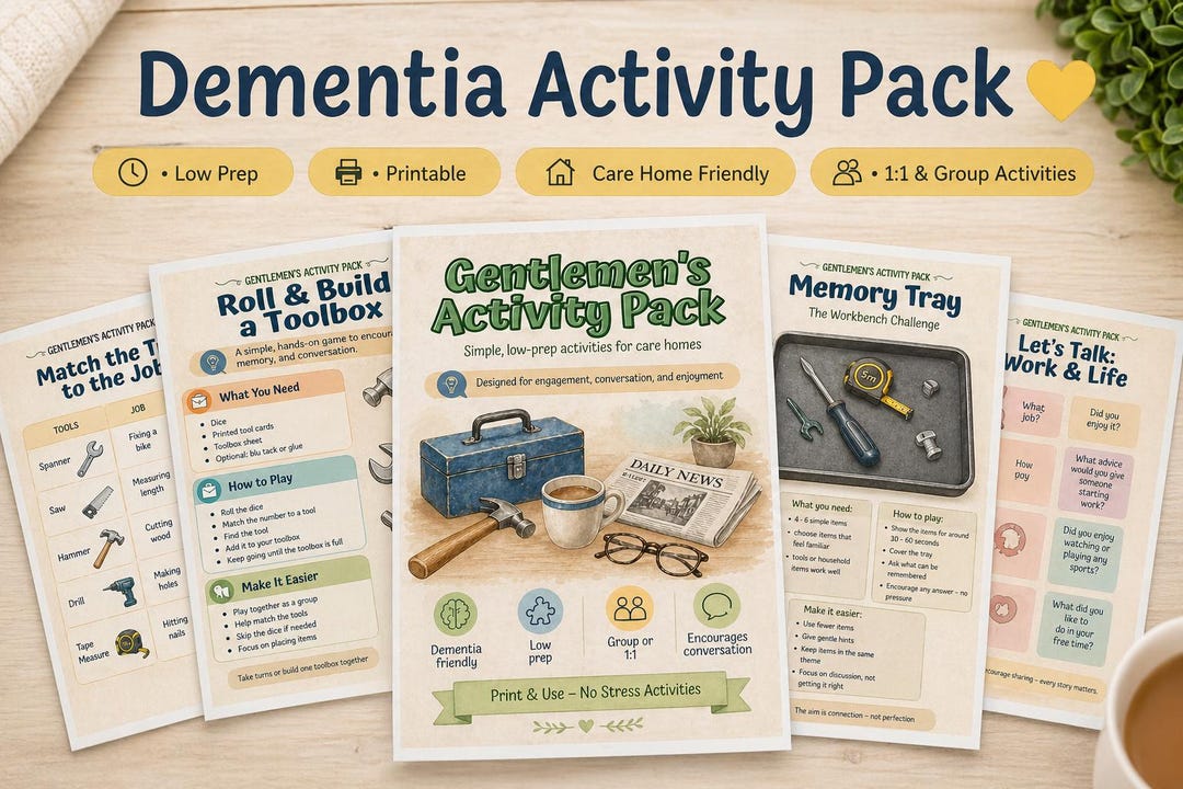 Dementia Activity Pack for Care Homes | Low Prep, Printable Games (PDF