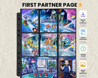 シンオウ地方初のパートナーバインダーページ | ポケモン30周年記念プロモカードレイアウト | ナエトル、ヒコザル、ポッチャマ | ミチメソッド