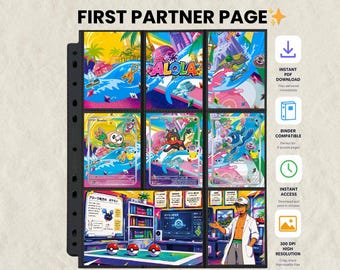 アローラ地方初のパートナーバインダーページ｜ポケモン30周年記念プロモカードレイアウト｜モクロー、ニャビー、アシマリ｜ミチメソッド