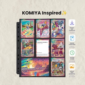 Pagina stampabile unica per raccoglitore di Pokémon / Metodo Michi / Stile ispirato a Komiya / Download immediato