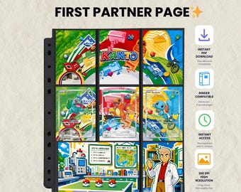ポケモン ファーストパートナー バインダー ページ 印刷可能 | ミチメソッド | 30周年記念プロモカードレイアウト | スターター フシギダネ ヒトカゲ ゼニガメ |