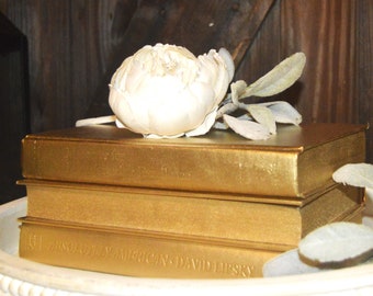 Gold Decorative Book Stack, Wedding Centerpiece, Lightly Distressed, Home Staging Books, Glam Decor, Christmas Decorations, Used Books,